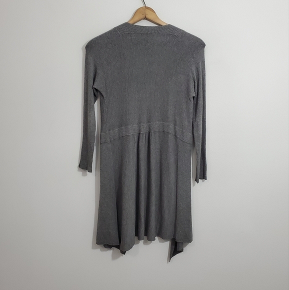 Eileen Fisher Solid Gray Open Front Cardigan - Picture 2 of 3
